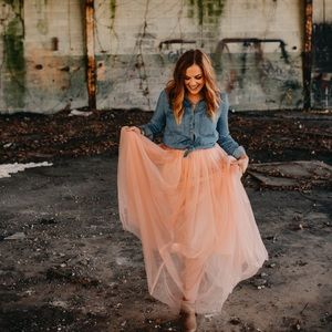 Tulle Skirt -Blush Peach - worn once!